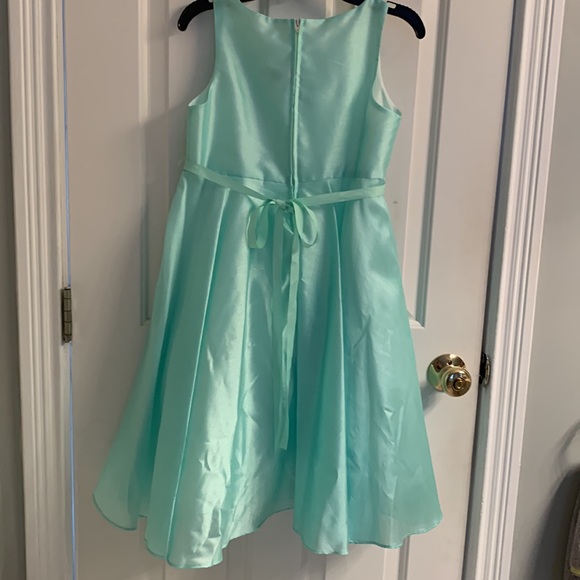 NWOT-Girls Kiki Teal Tea Length Special Occasion Dress - Picture 6 of 11